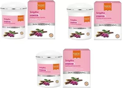 Crème de nuit blanchissante pour la peau vlcc snigda (50g) paquet de 3