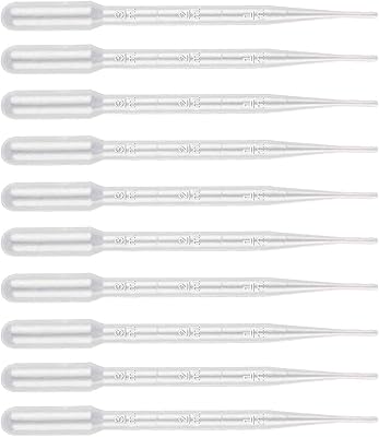 Pipette compte-gouttes, 100 pièces compte-gouttes en plastique gradué pour huiles essentielles et laboratoire
