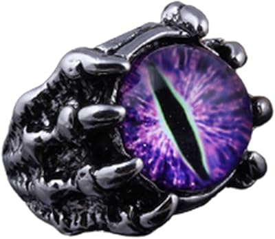 Bague gothique en œil de crocodile pour hommes, bague de signature, anneau ouvert