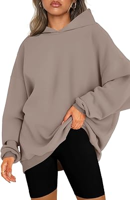 Sweat à capuche en polaire pour femme surdimensionné confortable décontracté ample léger automne
