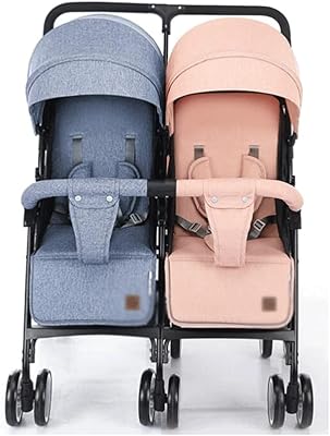 Poussette double baby light baby ripple, poussette bébé avec harnais 5 pièces, parasol