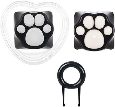 Paquet de 2 capuchons de touches en métal personnalisés caoutchouc patte chat