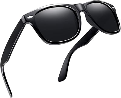 Lunettes de soleil polarisées hommes femmes, lunettes de soleil carrées classiques 100% protection