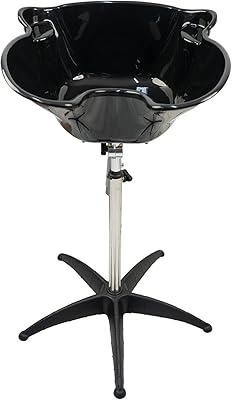 Lavabo à shampoing portable avec hauteur réglable et tuyau d'évacuation pour salons