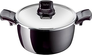 Tefal resist intense marmite 22 cm avec couvercle en acier inoxydable et aluminium