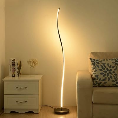 Lampadaire noir led à intensité variable avec télécommande, lampe haute pour salon, lampe