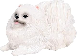 Figurine réaliste de poméranie, jouet de chien assis, statue de chien à collectionner