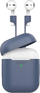 Étui airpods promate avec sangle, housse de protection en silicone de qualité supérieure avec sangle airpods magnétique anti-perte et chargement sans fil compatible pour apple airpods et airpods 2, bodykit navy. Diaytar Sénégal : Votre destination e-commerce pour des produits de qualité à prix discount