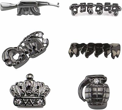 6 pièces grilles hip hop grilles de dents glacées dents supérieures et inférieures