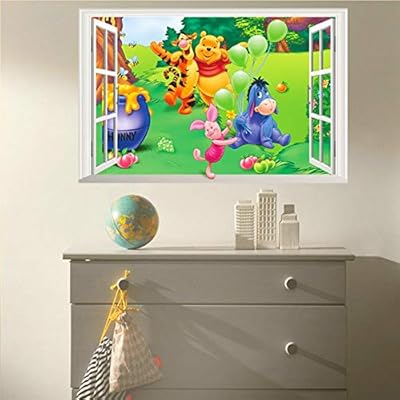 Sticker mural 3d winnie l'ourson pour chambre d'enfant, 50 * 70 cm