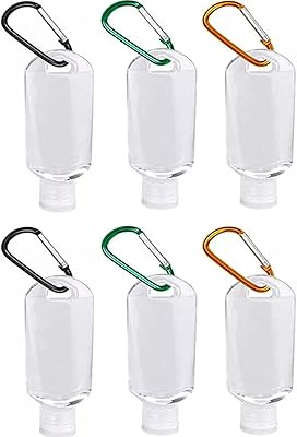 6 pièces bouteilles de liquide en plastique pet de voyage avec couvercles rabattables