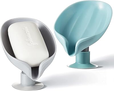 Porte-savon de douche castowave porte-savon en forme de feuille auto-drainant avec ventouse