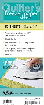 Feuilles de papier pour congélateur quilter : 30 feuilles, 8 1/2" x 11