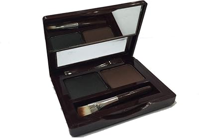 Poudre à sourcils avec pinceau de mn cosmetics, couleur noir et marron