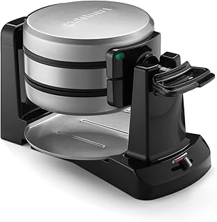 Gaufrier belge à double rabat cuzinart waf-f40 noir acier inoxydable