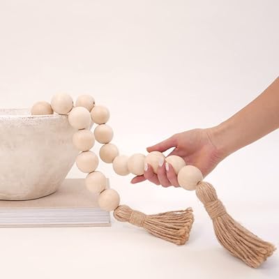 Couronne de perles en bois mary designs avec de grandes 15" diamètre