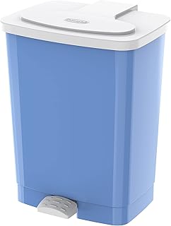 Poubelle à pédale cosmoplast, capacité 17 litres, bleu ciel