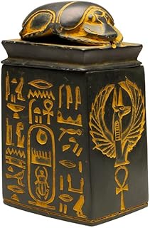 Découvertes importations égyptiennes - صندوق scarab ذهبي عتيق - 4.5 بوصة - صنع