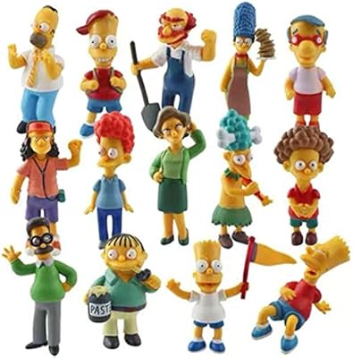 Figurines de décoration de gâteau simpsons, 14 pièces, fournitures de fête, ensemble