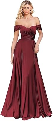 Robe de demoiselle d'honneur trapèze plissée à épaules dénudées, robe de mariée formelle