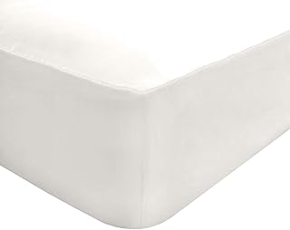 Drap de lit blanc élastiqué très profond sleepdown, facile d'entretien, coton et polyester