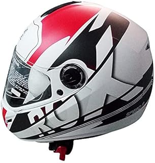 Casque de moto steel bird speed-r 600 mm, blanc mat, noir et rouge