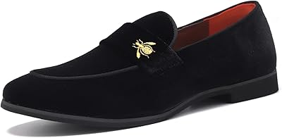 Mocassins de luxe en velours pour hommes, mocassins quotidiens en daim brodés, chaussures