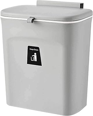 Poubelle à compost de cuisine arabest de 9 litres, seau à compost gris