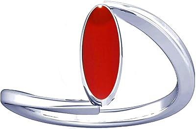 Bague en argent avec pierres précieuses monga rouge italien divya shakti pour femme