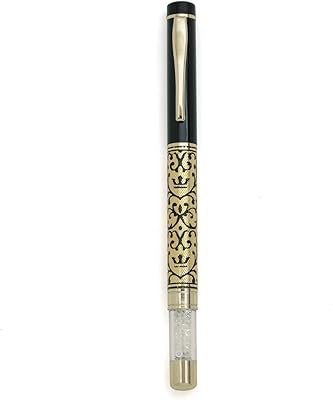 Stylo roller hyman plaqué or cristal 24 carats avec boîte (p-10)