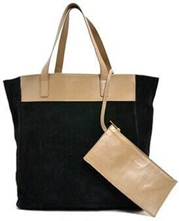 Sac fourre-tout réversible en cuir et daim north south - noir 318340, noir