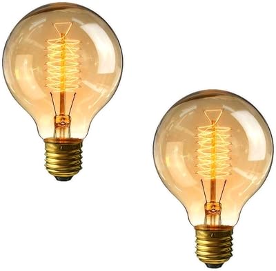 Paquet de 2 ampoules g80 vintage, ampoules à filament spirale décoratives e27 40