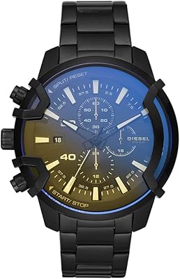 Montre chronographe griffid diesel pour homme boîtier de 48 mm bracelet en acier