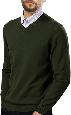Pull tricoté uni à col en v pour hommes, hiver, pull décontracté à