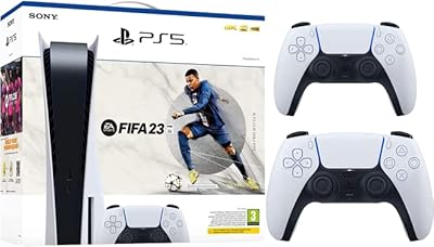 Ensemble console ps5 avec bon fifa 23 et manette blanche dual sense