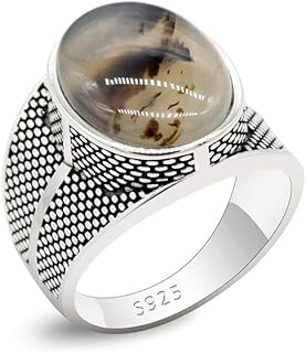 Bagues en grenat antiques pour hommes - bague en grenat massif naturel 925