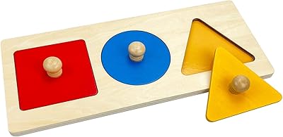 Puzzle multi-formes montessori premières formes géantes avec manche en bois et géométriques