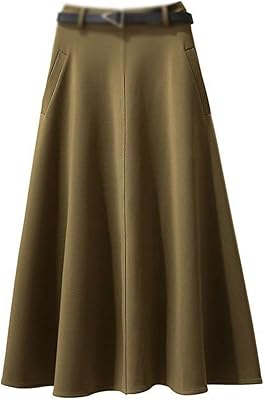 Wesbr jupes longues pour femmes, automne hiver solide jupes longues élégantes pour femmes