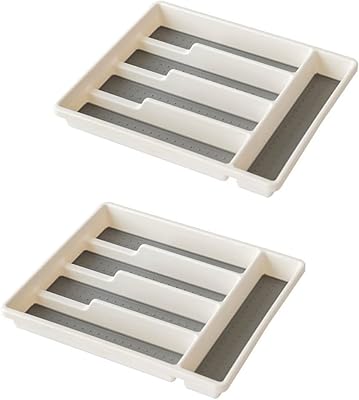Plateau de rangement pour couverts de cuisine 2 pièces, séparateur de tiroir de grande capacité, boîte de rangement à 5 grilles, plateau de rangement pour couverts et couverts. Le meilleur rapport qualité-prix du web sénégalais sur Diaytar
