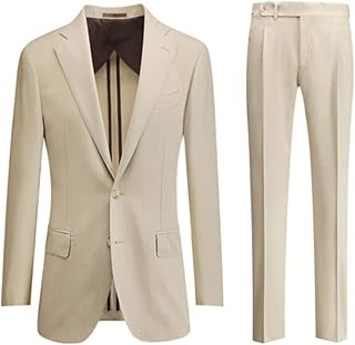 Costume décontracté slim fluenim pour homme, beige, adapté aux affaires, printemps et été