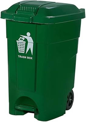 Poubelle extérieure, grande poubelle commerciale de 70 l, poubelle extérieure à pédale, poubelle