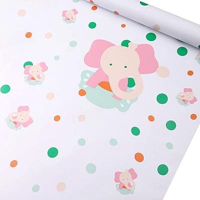Papier peint autocollant en vinyle avec motif éléphant à pois pour enfants
