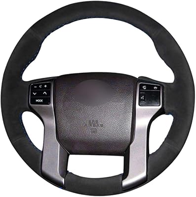 Totvov bricolage housse de volant de voiture en daim noir pour toyota land
