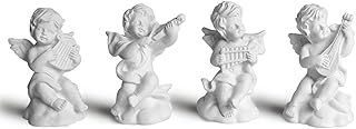 Ensemble de 4 figurines de musicien ange garwor/chirp, 2,7" miniature en résine, sculpture