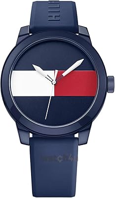 Montre tommy hilfiger pour homme avec cadran multicolore et bracelet en silicone