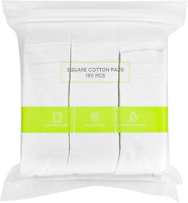 Tampons de coton carrés miniso 180 feuilles pour démaquillage du visage (blanc)