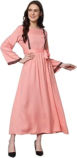 Robe longue avec dentelle pour femme