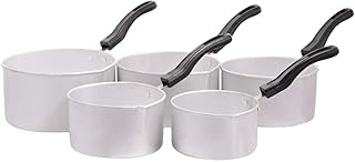 Lot de 5 casseroles à sauce en aluminium tiger argent par vinod