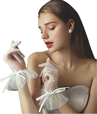 Gants courts en dentelle pour femmes, gants de fête de thé pour le dîner