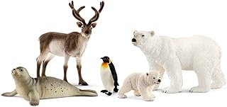Ensemble d'animaux arctiques réalistes pour enfants schleich wildlife wildlife, avec renne, ours polaire, pingouin et phoque, à partir de 3 ans. Diaytar : Où vos envies rencontrent votre budget
